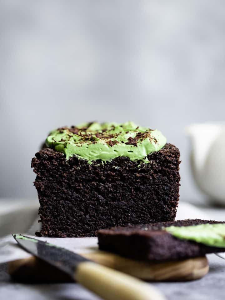 Gluten-Free Chocolate Black Sesame Cake with Matcha Whipped Mascarpone