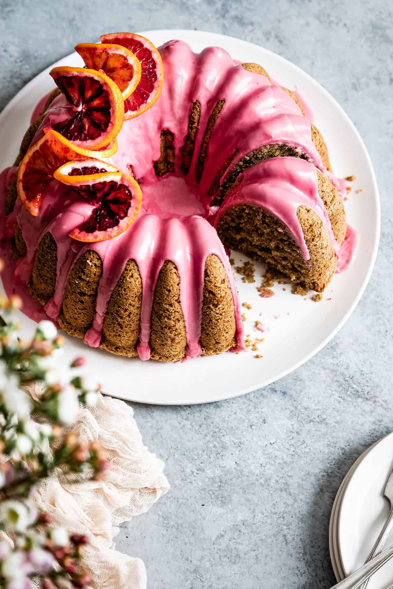 Gluten-Free Bundt Cake Recipe with Blood Orange Icing