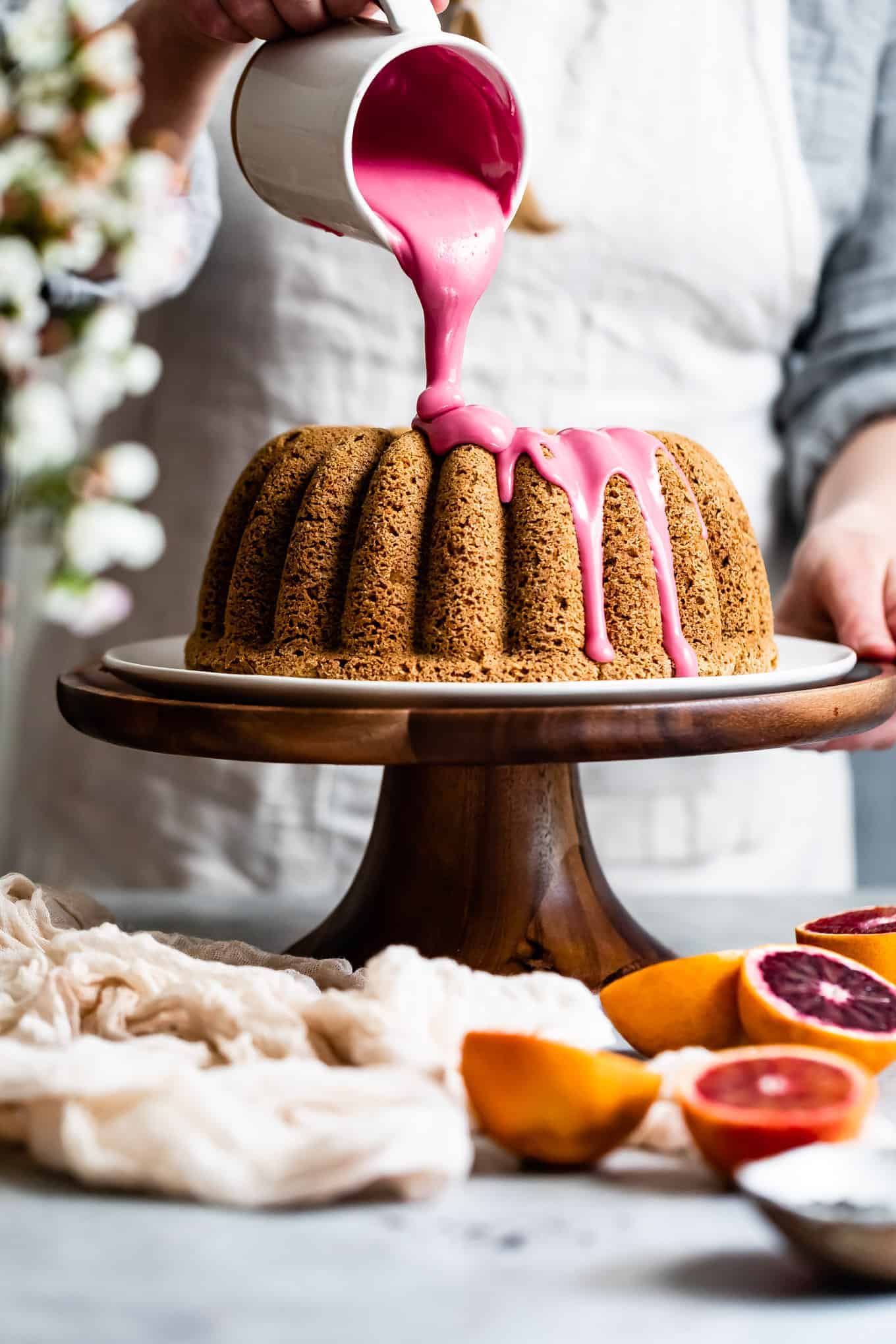 Earl Grey Cake with Blood Orange Icing