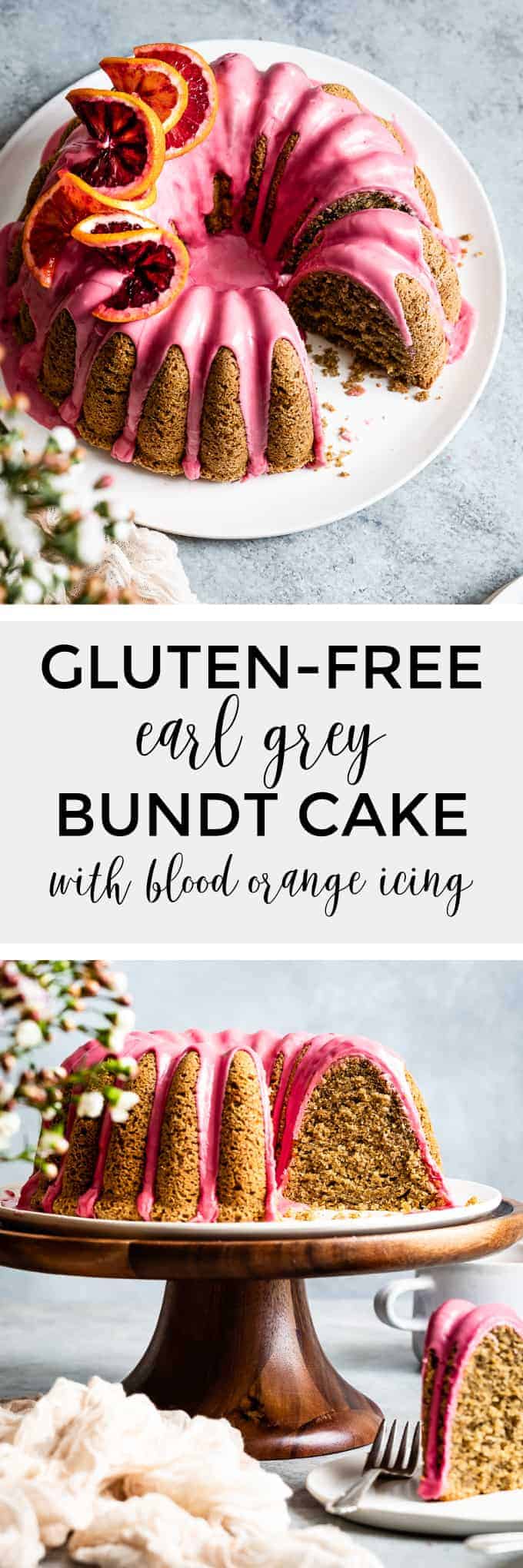 Gluten-Free Earl Grey Cake Recipe with Blood Orange Icing