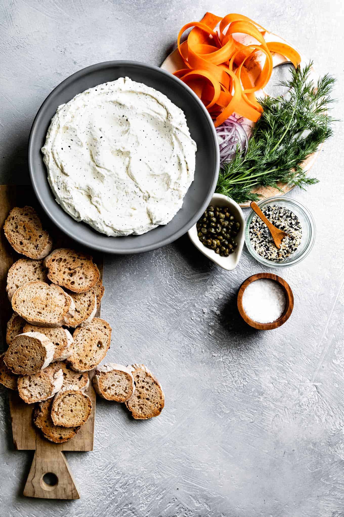 Brunch appetizer: Whipped Goat Cheese Bagel Dip