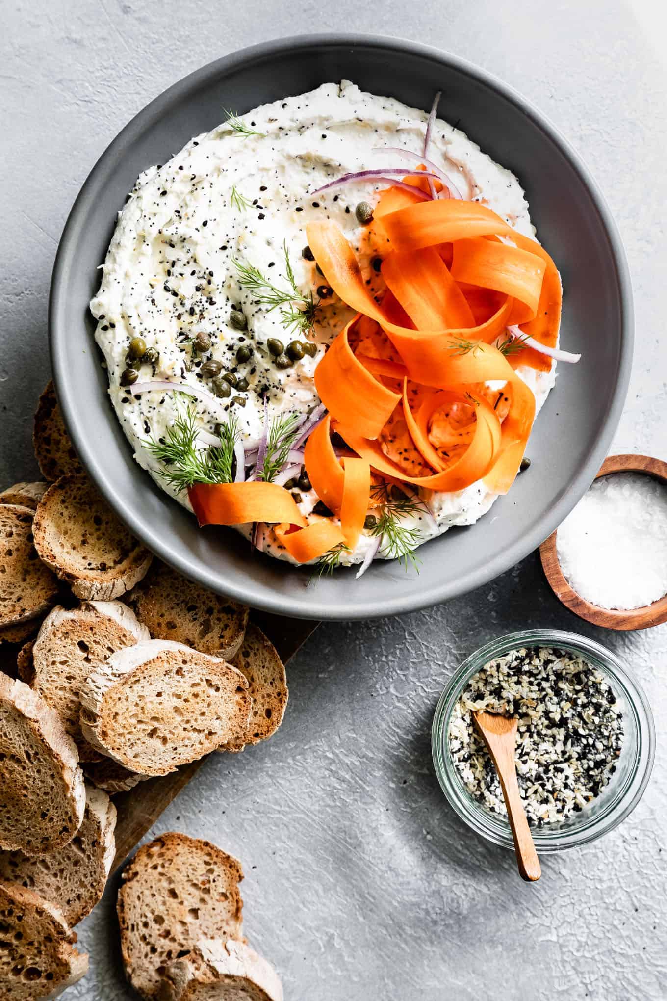 Whipped Goat Cheese Everything Bagel Dip