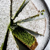 Gluten-Free Poppy Seed Olive Oil Matcha Cake