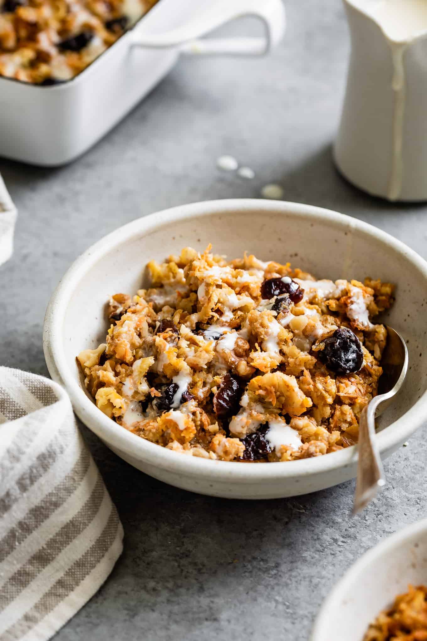 Carrot Cake Oatmeal with Maple Cream Cheese Glaze