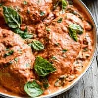 Creamy Tomato Basil Chicken and Spinach