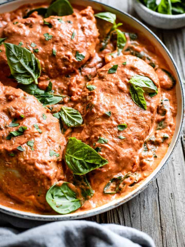 Creamy Tomato Basil Chicken and Spinach