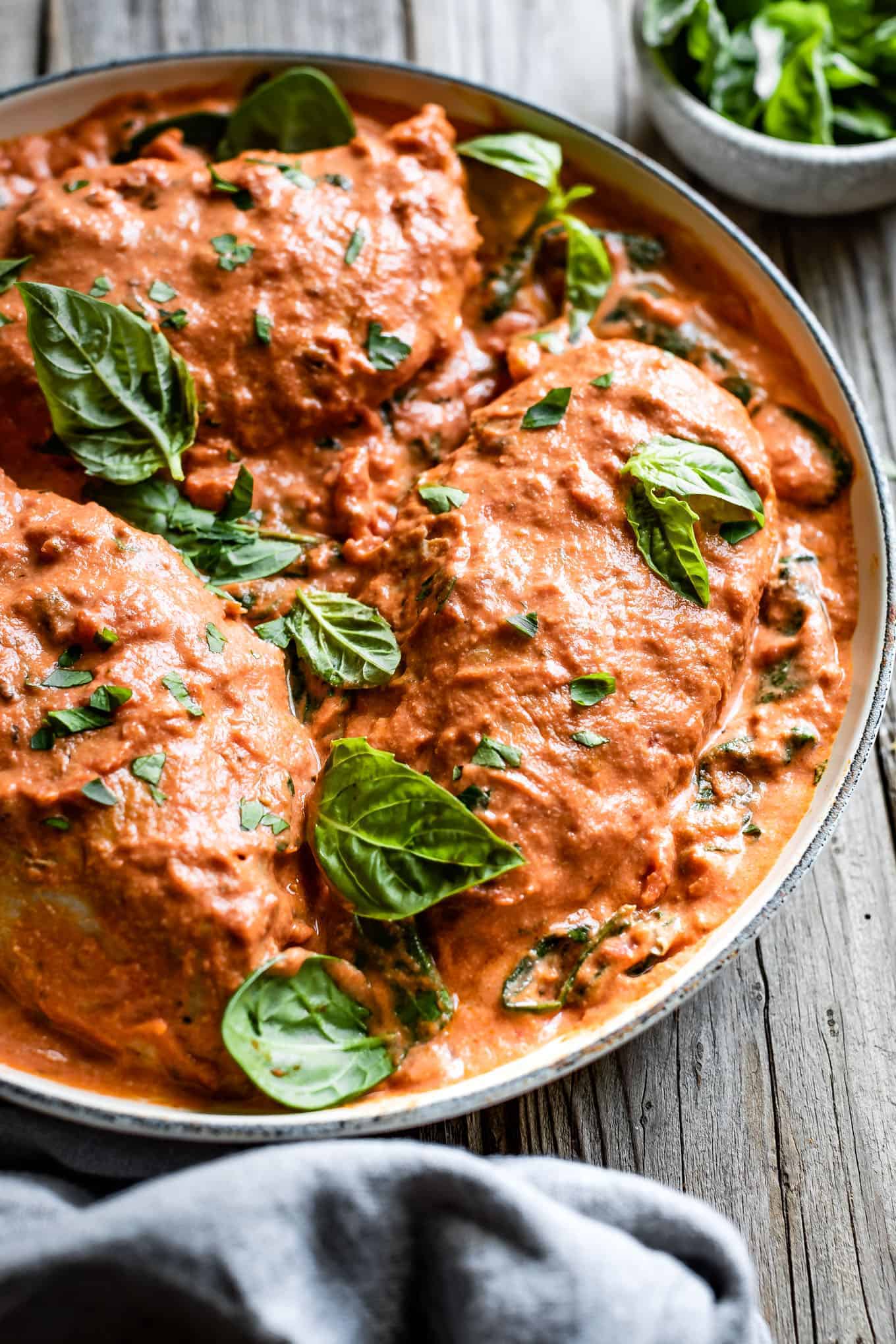 Creamy Tomato Basil Chicken and Spinach