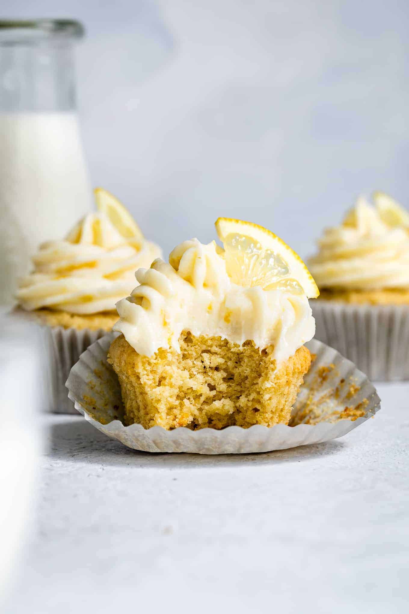 Gluten-Free Lemon Cupcakes with Cream Cheese Frosting