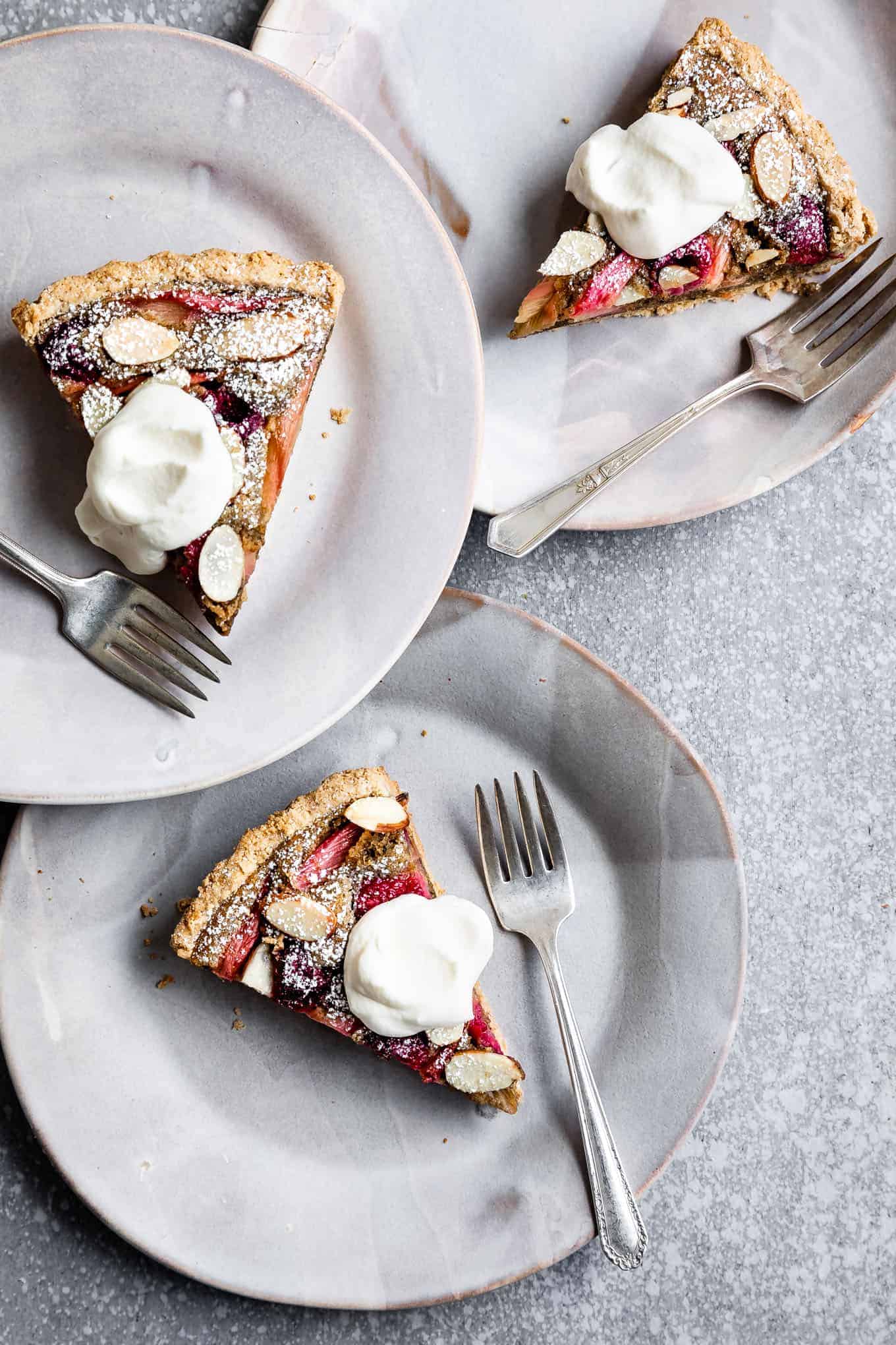 Gluten-Free Raspberry Rhubarb Almond Tart with Chai Spices