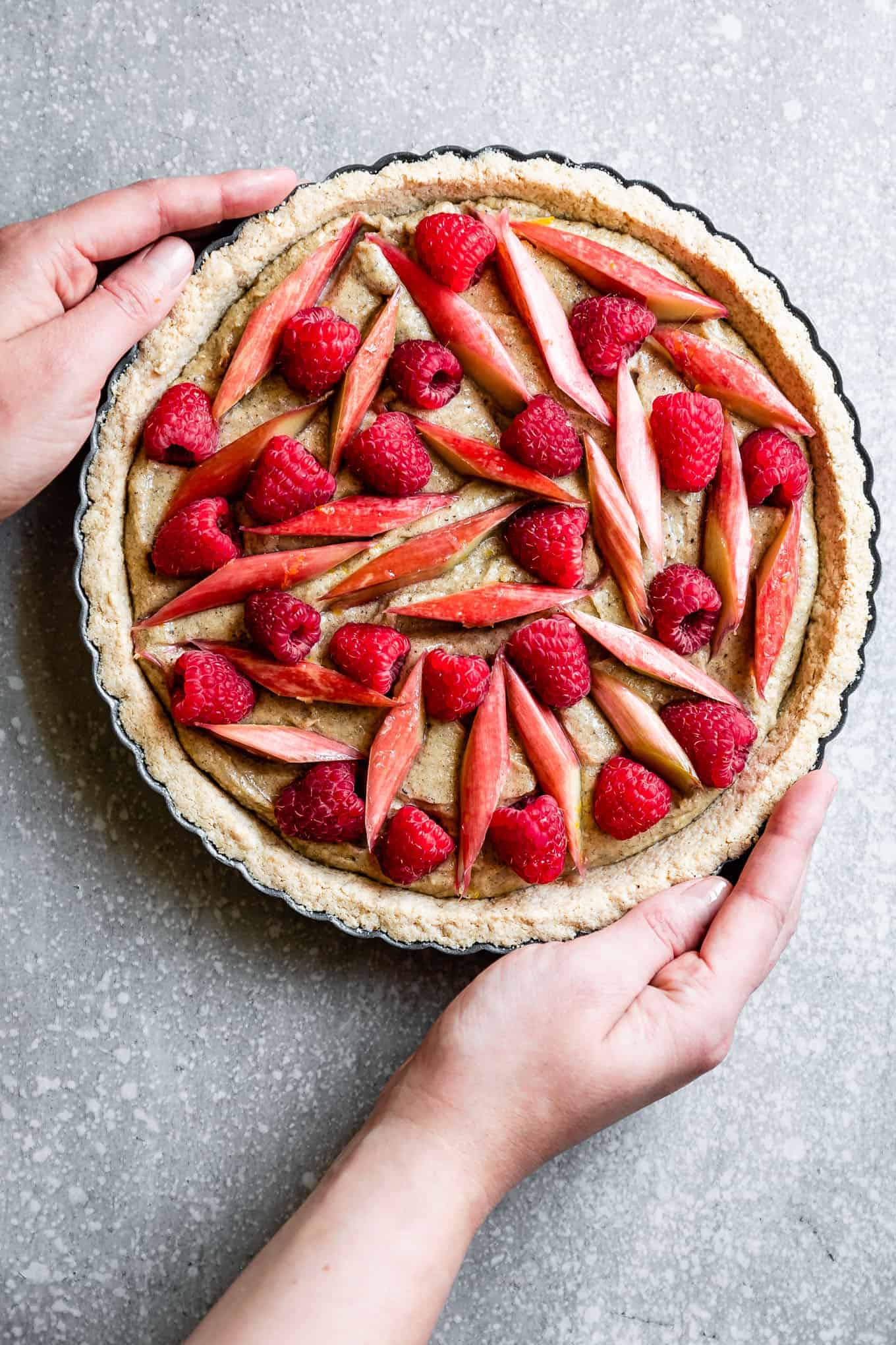 Gluten-Free Raspberry Rhubarb Tart