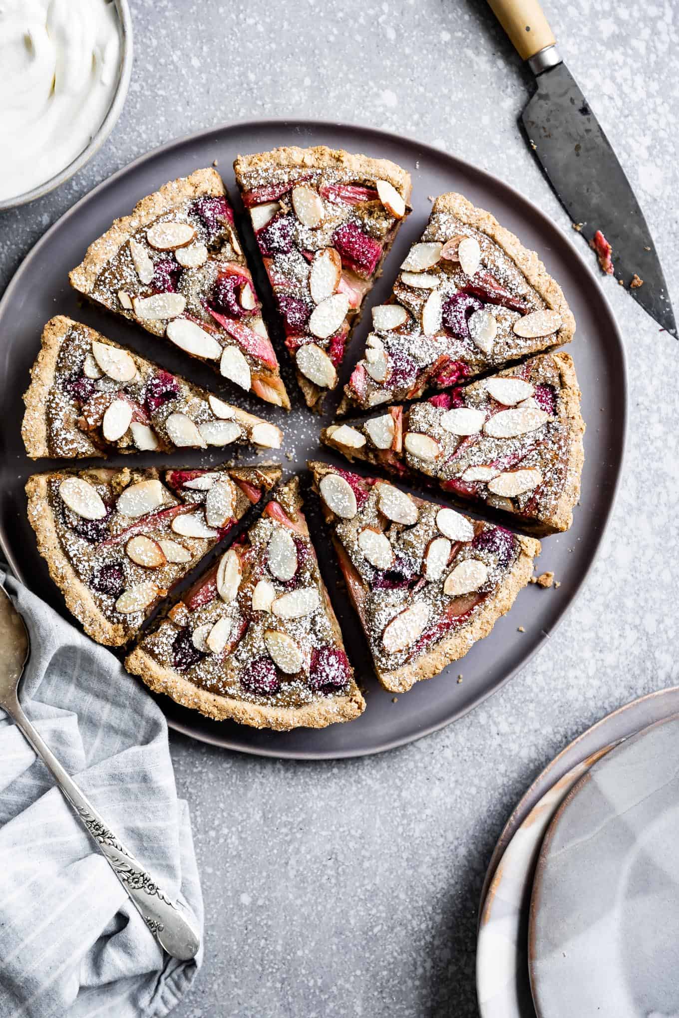 Gluten-Free Raspberry Rhubarb Almond Tart with Chai Spices