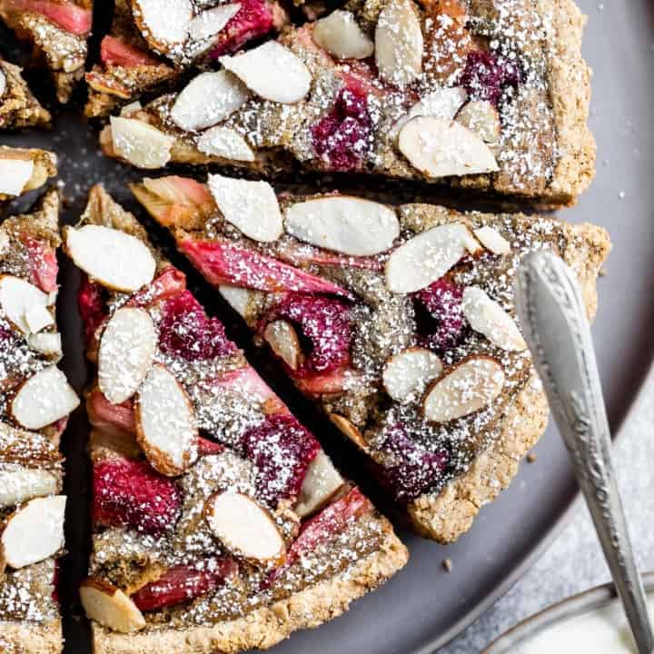 Rhubarb Raspberry Almond Tart