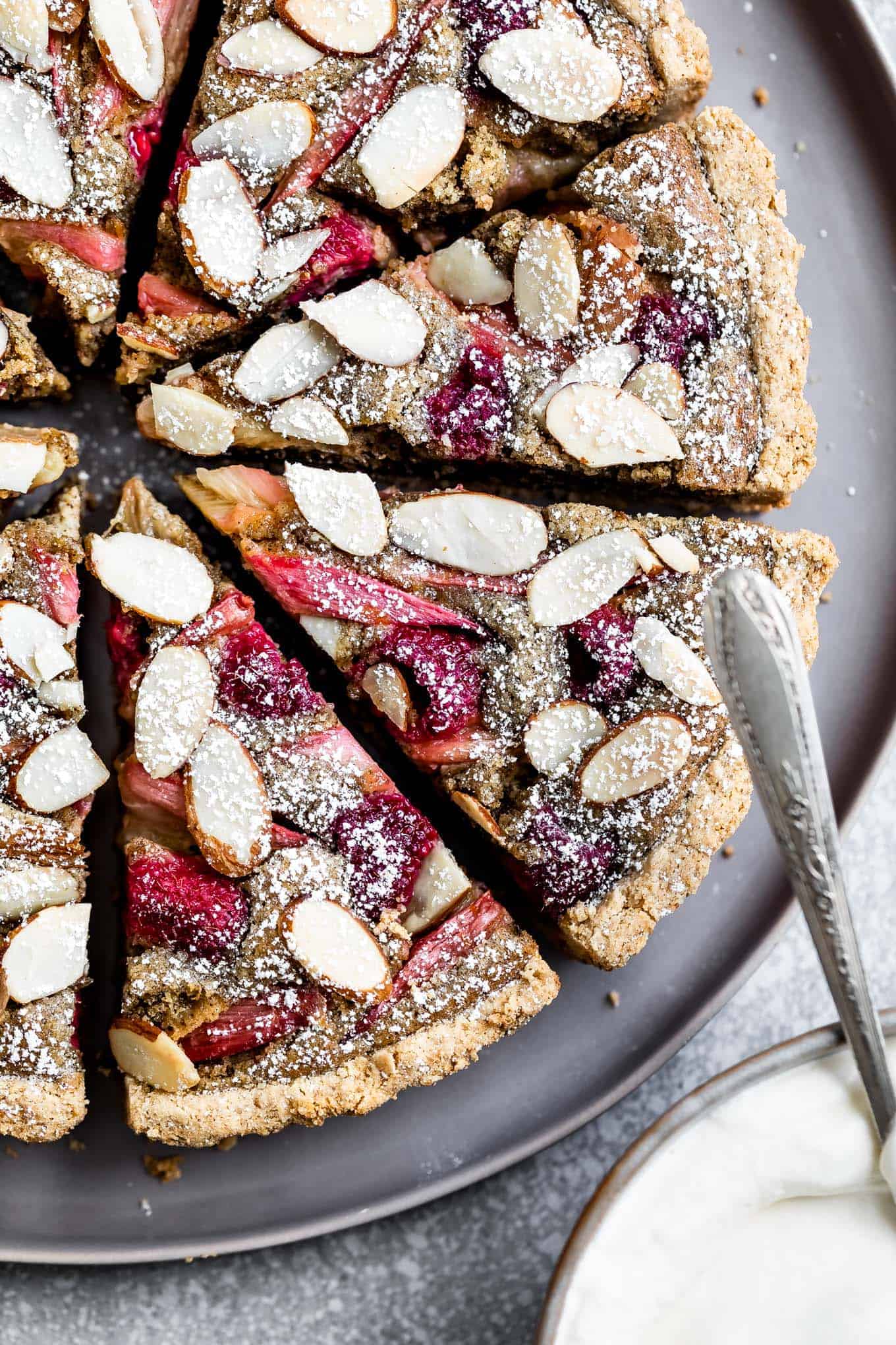 Rhubarb Raspberry Almond Tart