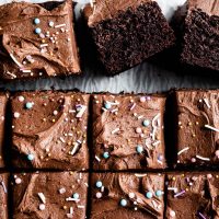 Gluten-Free Chocolate Sheet Cake with Chocolate Buttercream