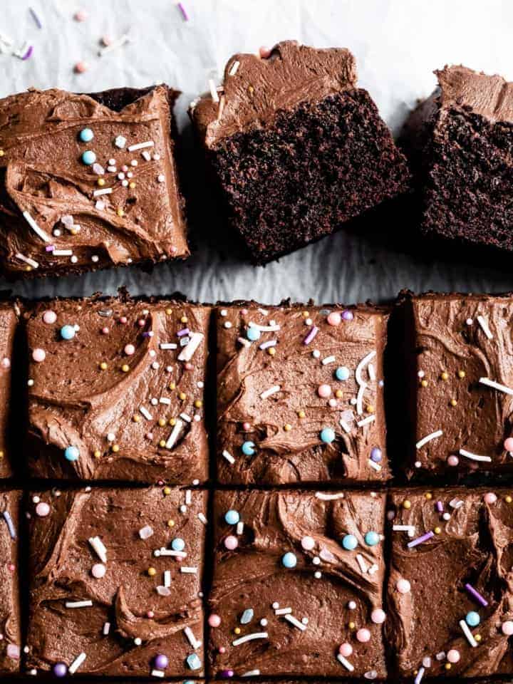 Gluten-Free Chocolate Sheet Cake with Chocolate Buttercream