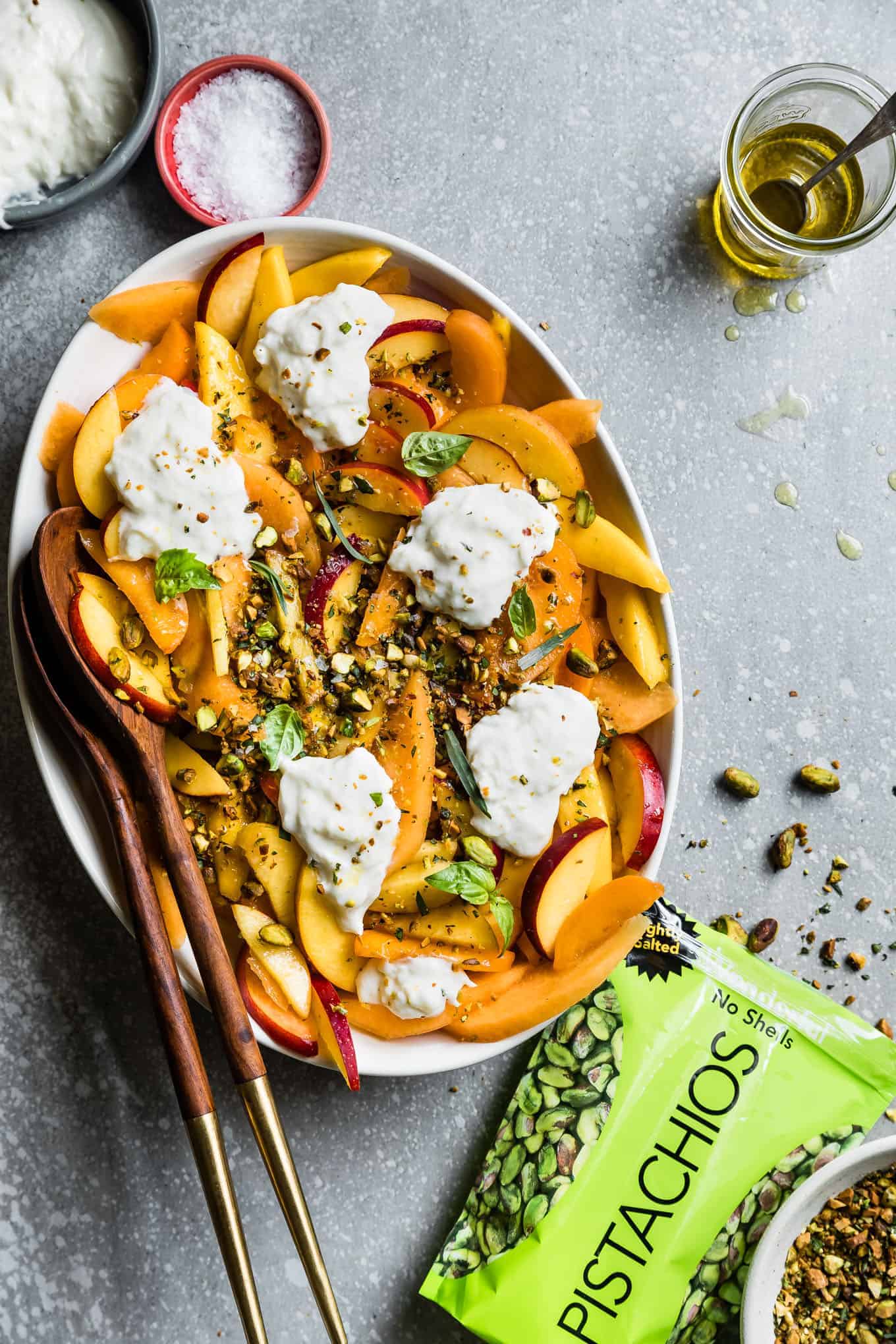 Summer Fruit Salad with Chopped Pistachios