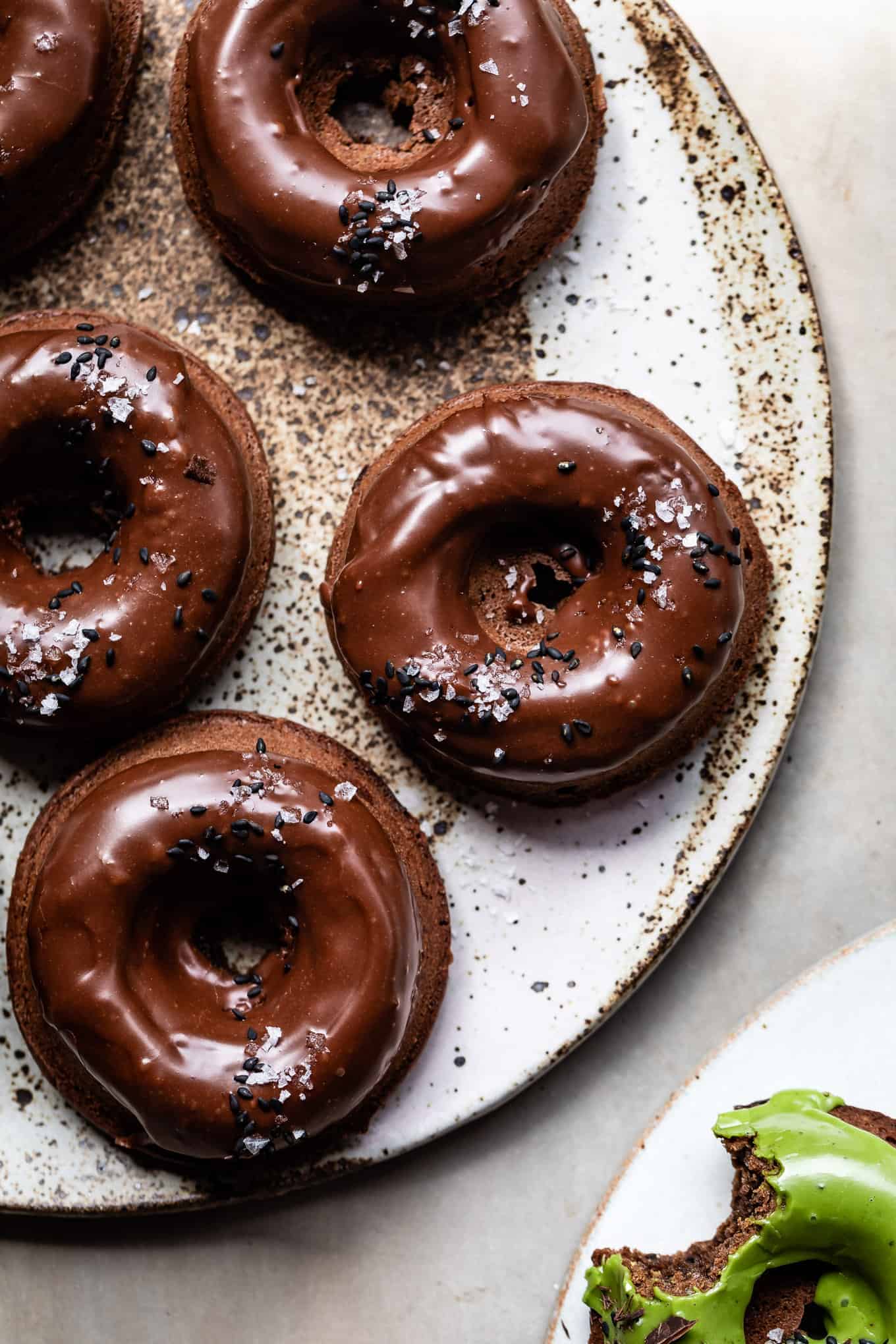 Chocolate Black Sesame Mochi Donuts