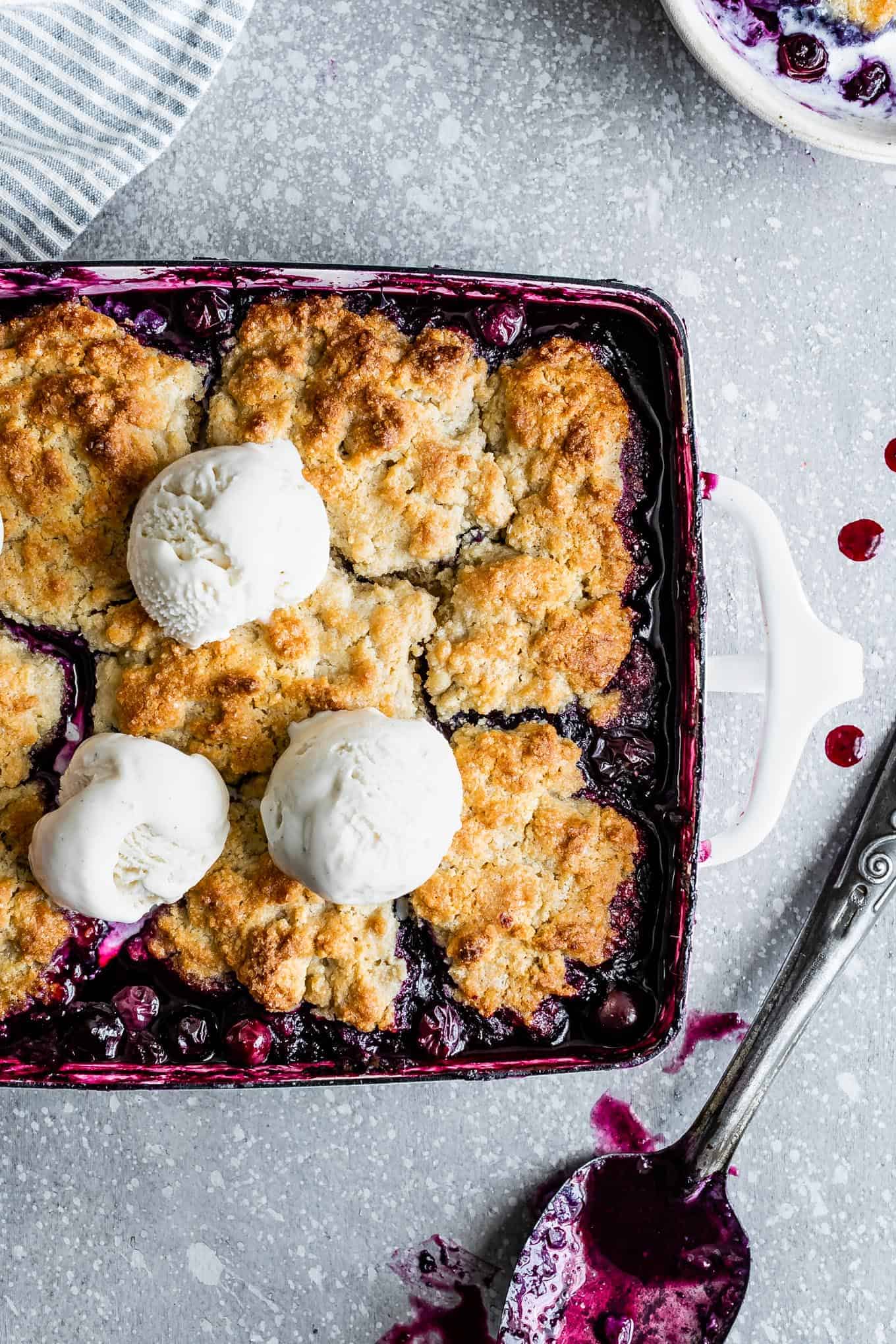 Gluten-Free Cobbler with Vanilla Ice Cream