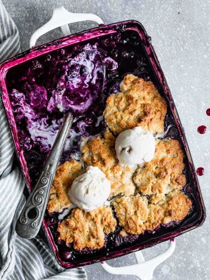 Gluten-Free Blueberry Cobbler with Oat Almond Flour Biscuits