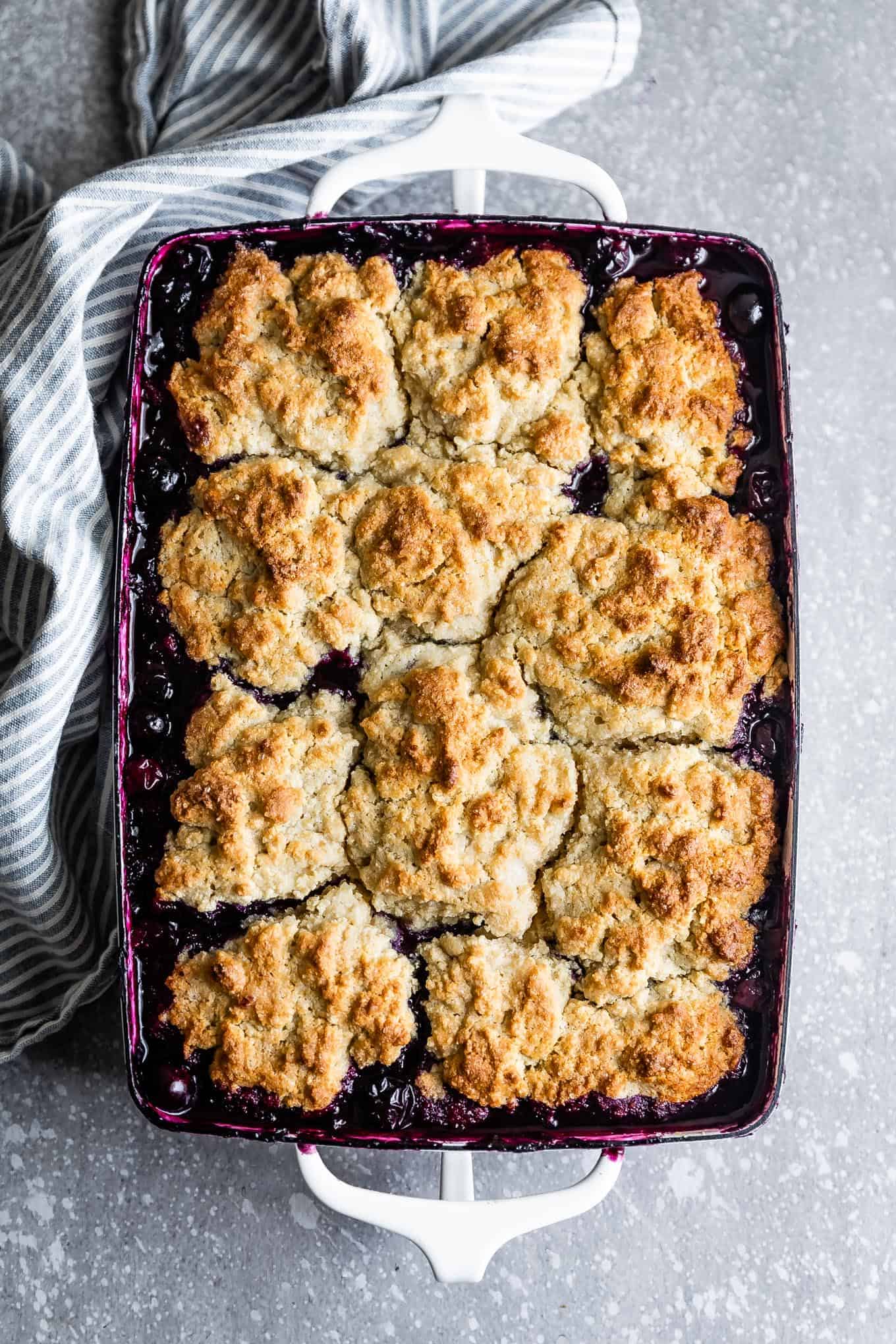 Gluten-Free Blueberry Cobbler with Almond Flour Biscuits
