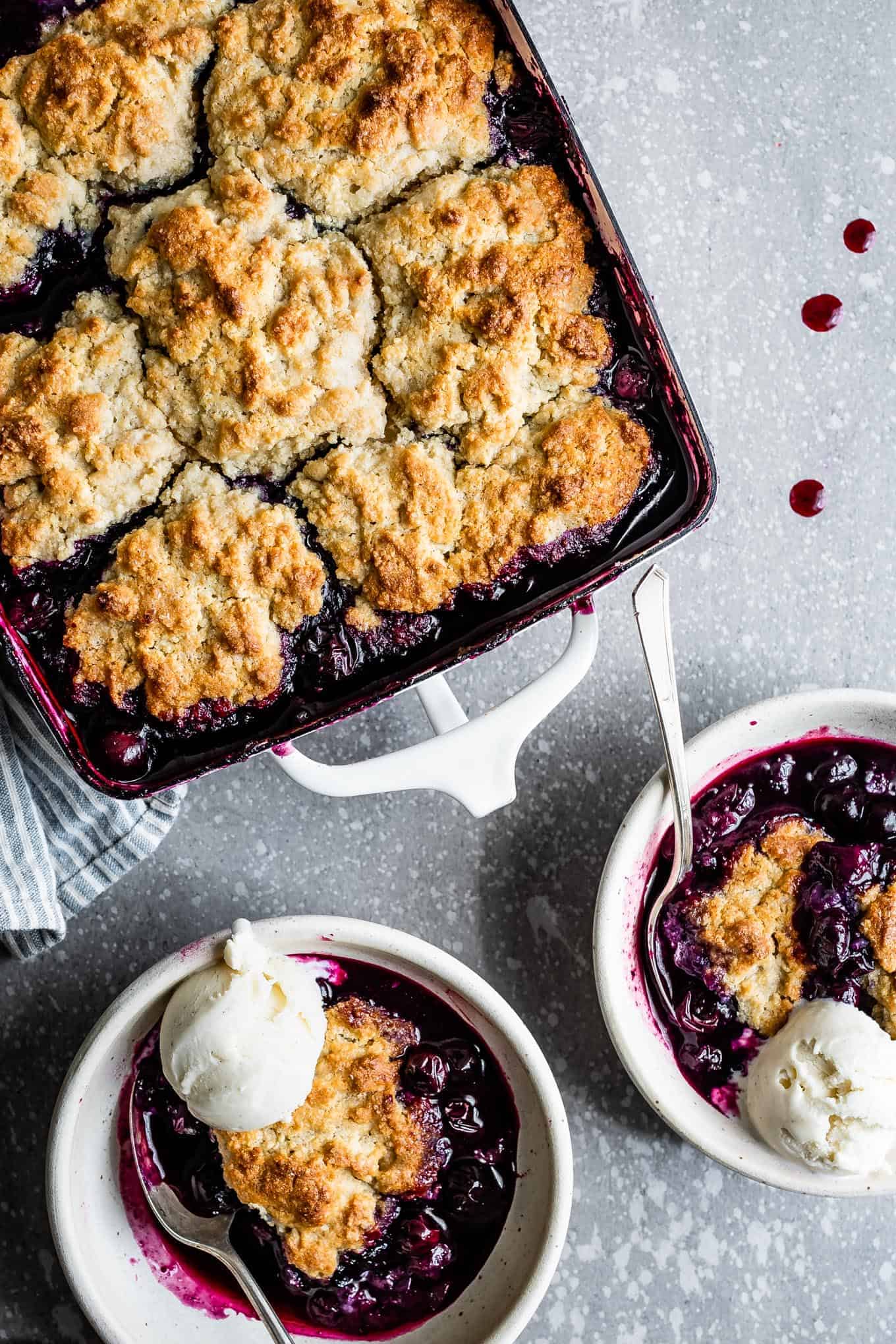 Gluten-Free Vanilla Bean Blueberry Cobbler