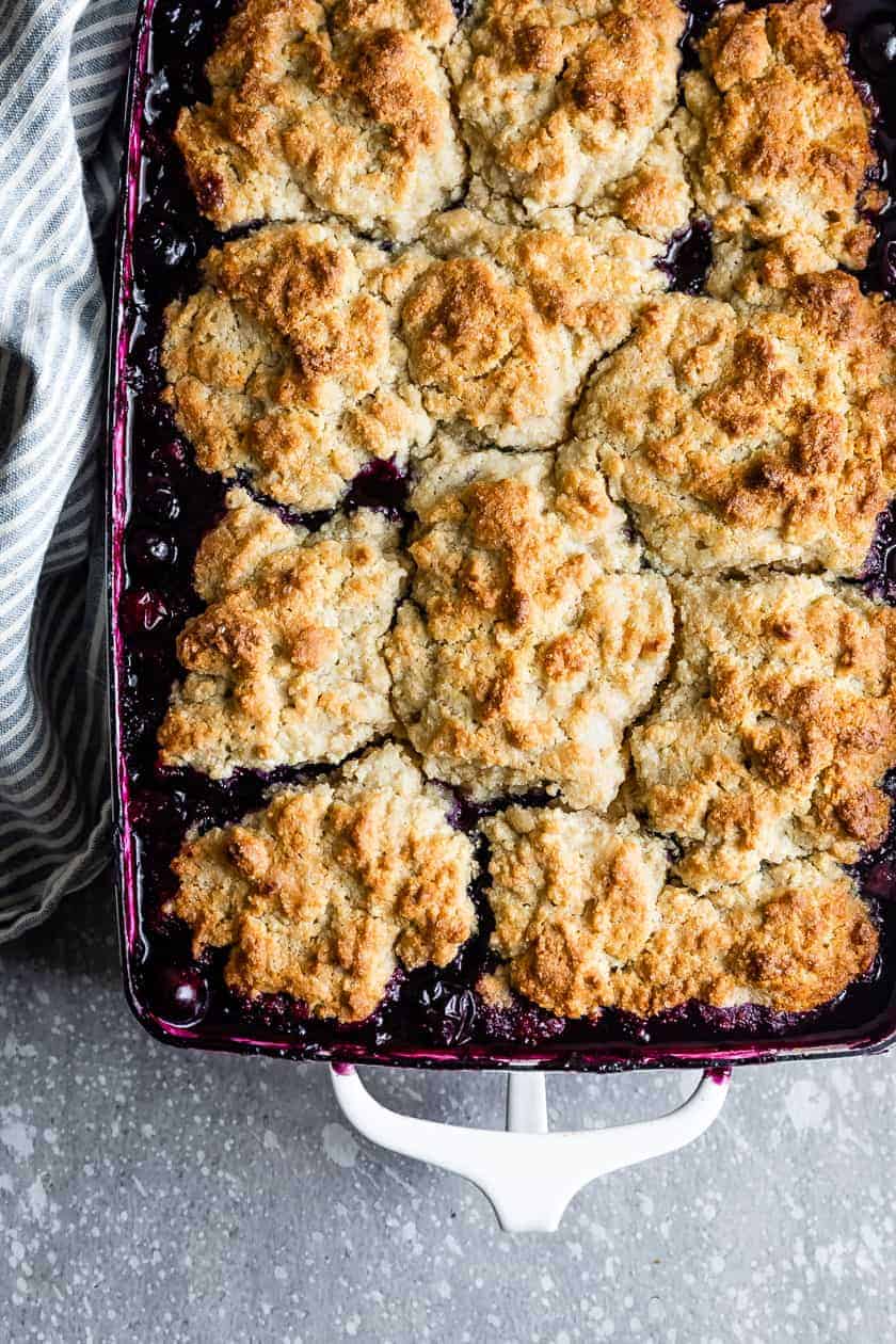 Gluten-Free Blueberry Cobbler with Almond Flour Biscuits