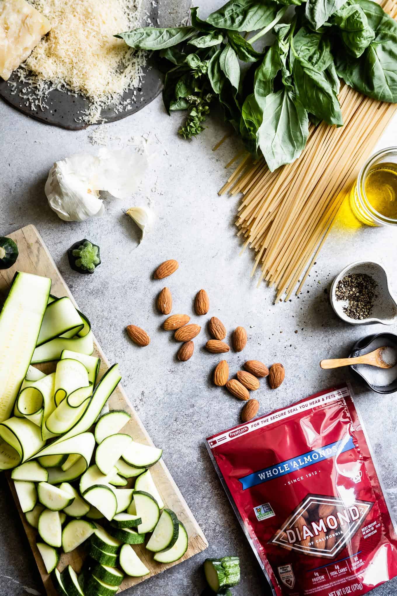 Courgette Ribbons with Almond Pesto Recipe