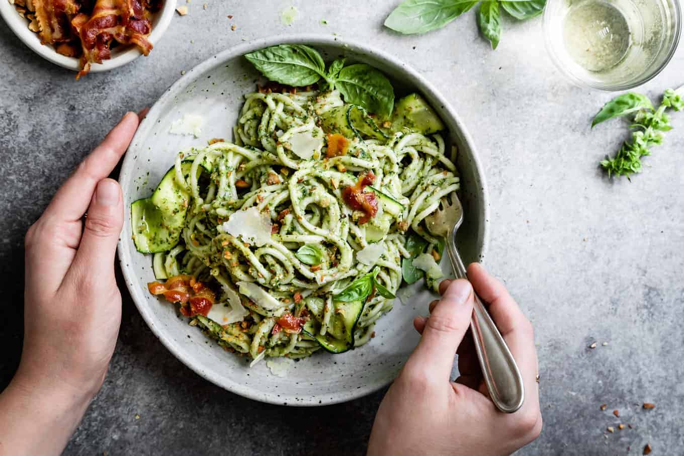 Creamy Zucchini Pesto Pasta