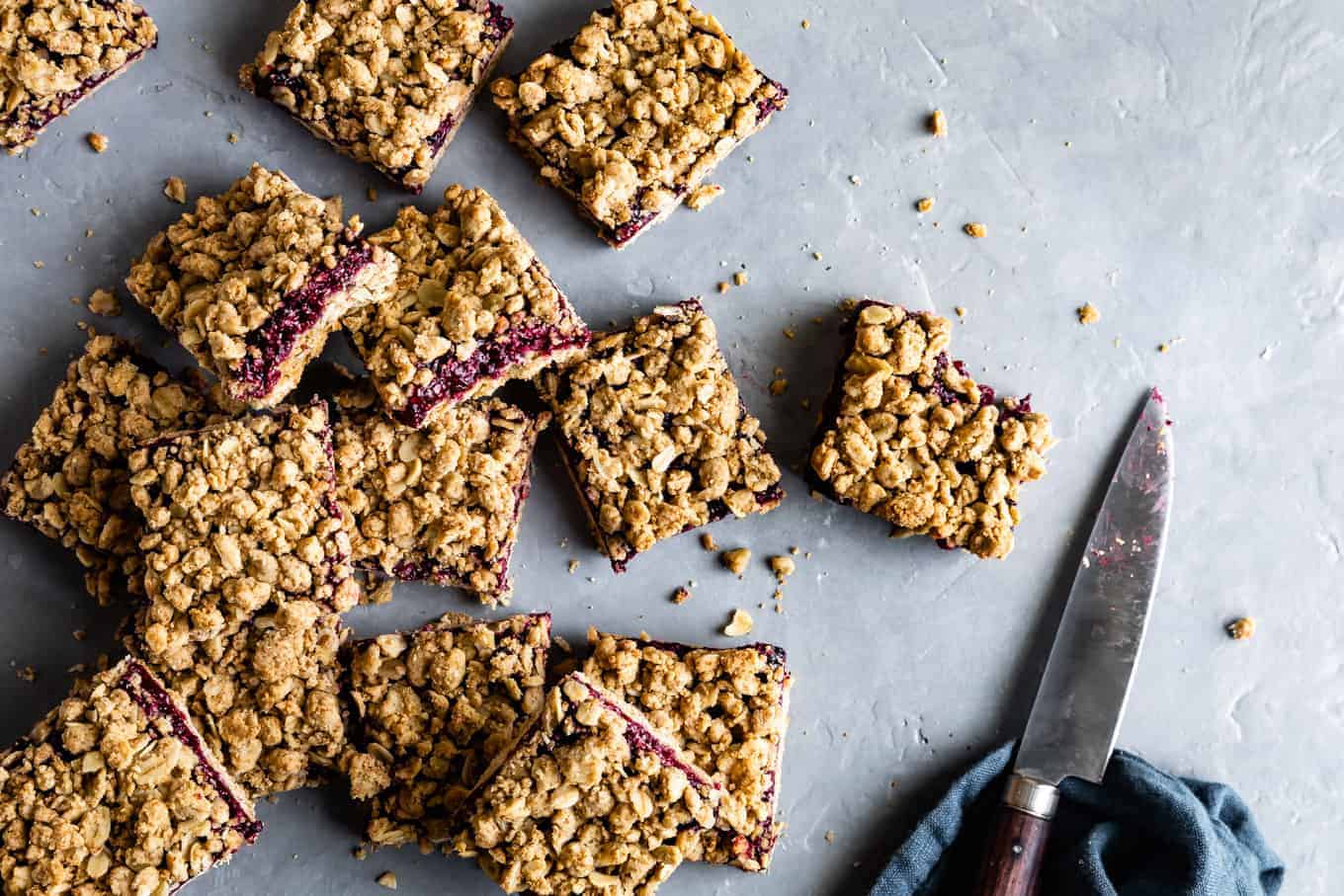 Gluten-Free Oat Bars with Chia Jam