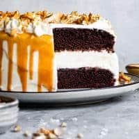 Chocolate Gluten-Free Ice Cream Cake with Caramel