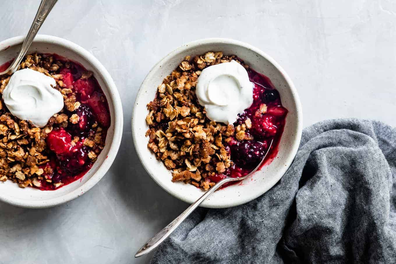 Quick Stovetop Berry Crisps