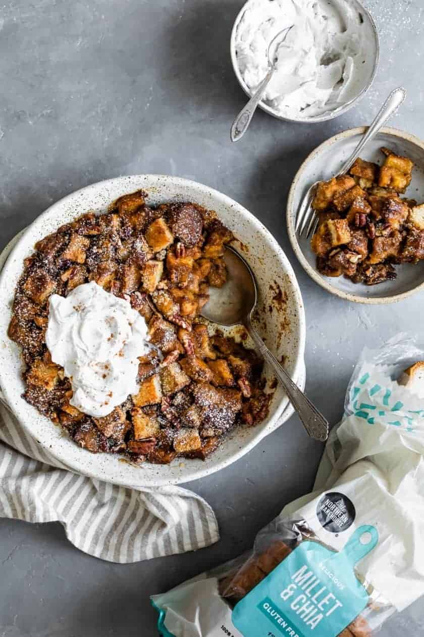 Pumpkin Gluten-Free Vegan Bread Pudding | Snixy Kitchen