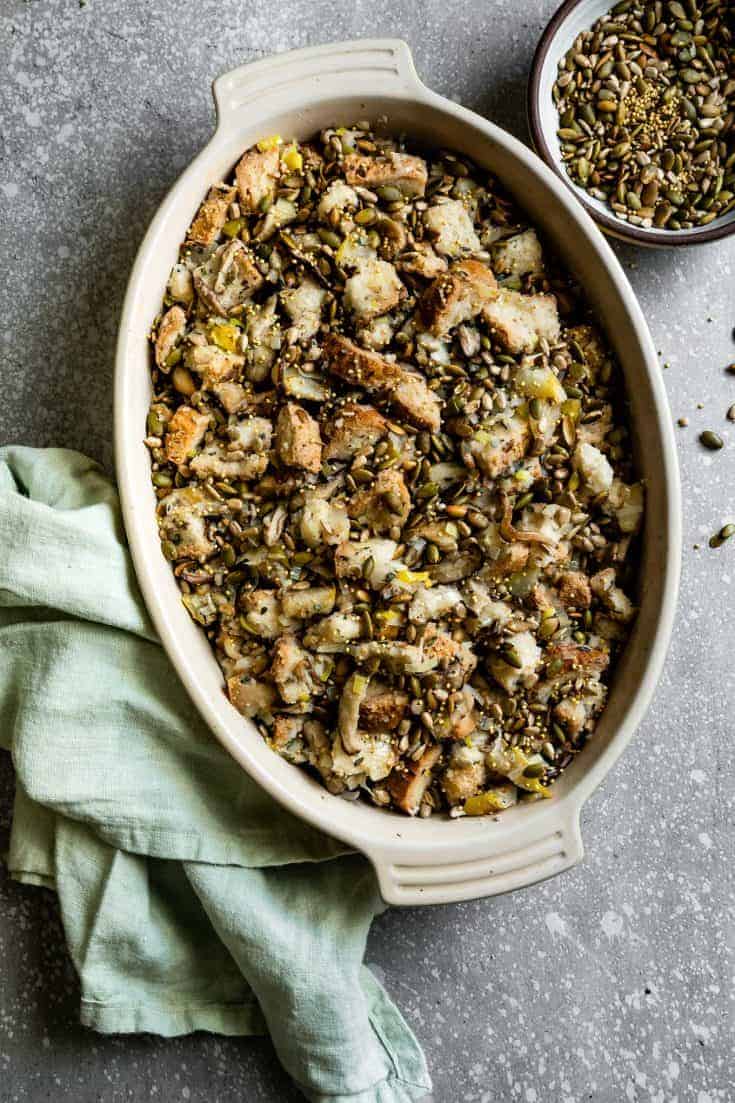 Vegan GlutenFree Stuffing with Mushrooms and Pears Snixy Kitchen