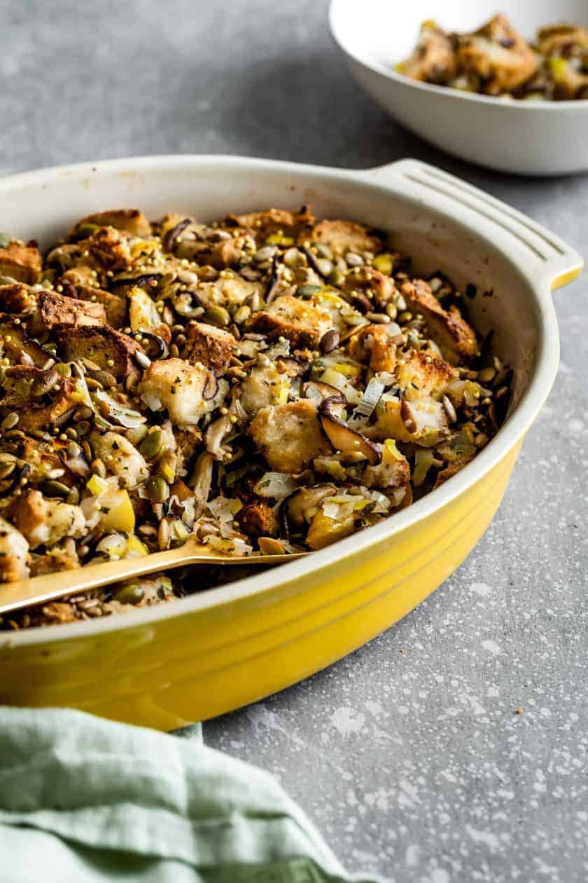 Vegan GlutenFree Stuffing with Mushrooms and Pears Snixy Kitchen