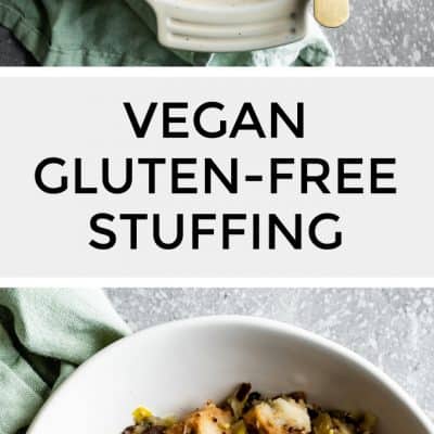 Vegan Gluten-Free Stuffing with Mushrooms & Pears