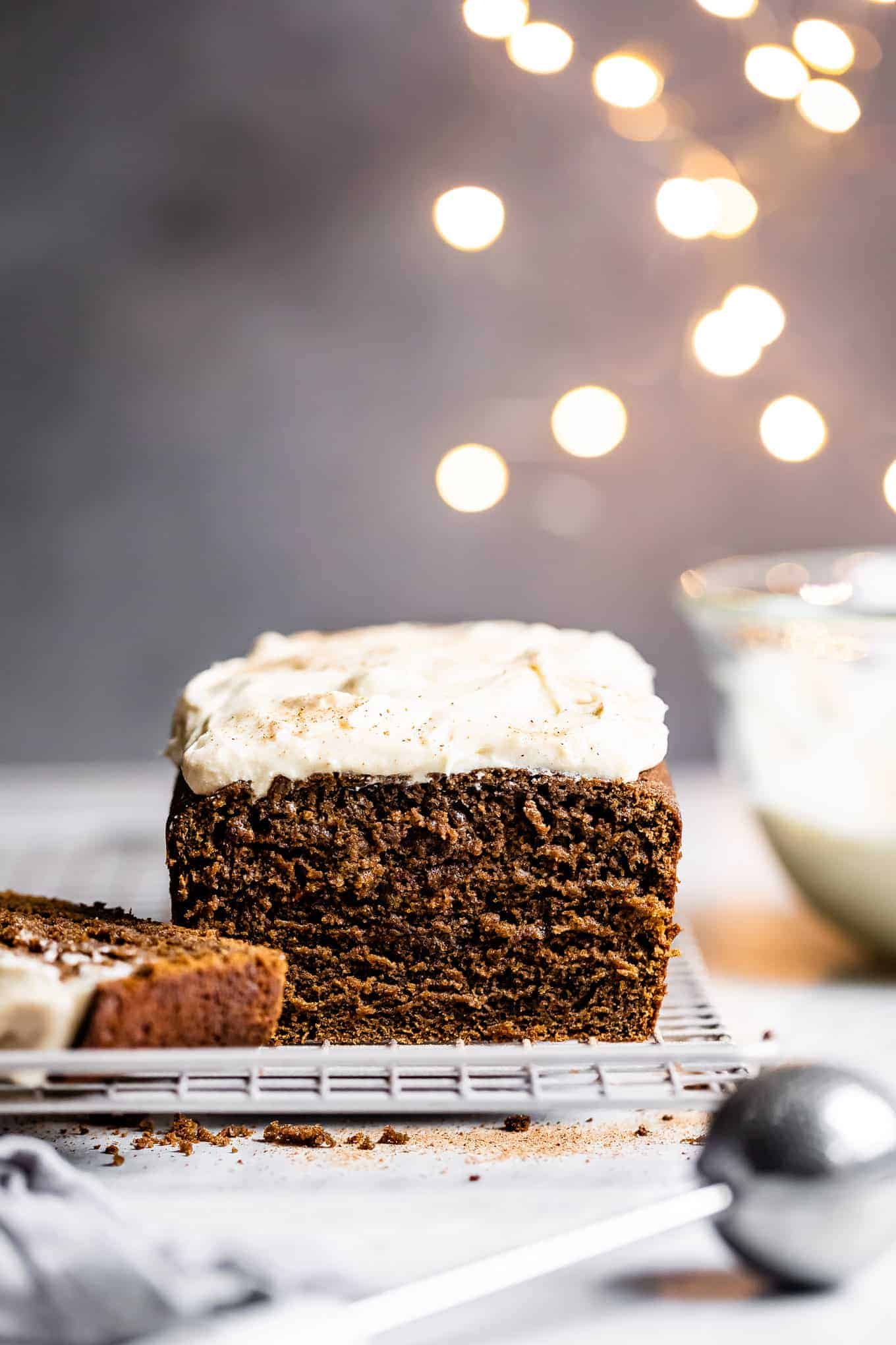 Gluten-Free Gingerbread with Eggnog Frosting