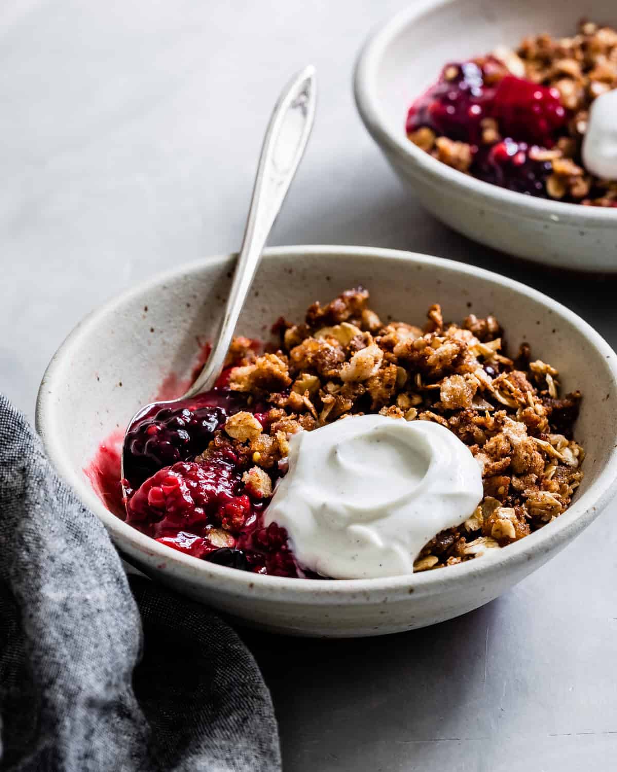 Quick Stovetop Gluten-Free Berry Crisps