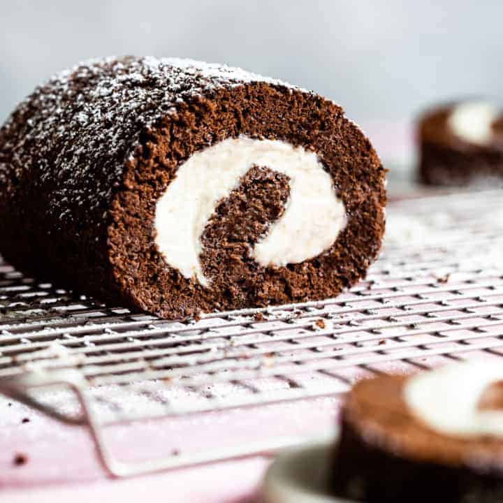 Chocolate Gluten-Free Swiss Roll Cake