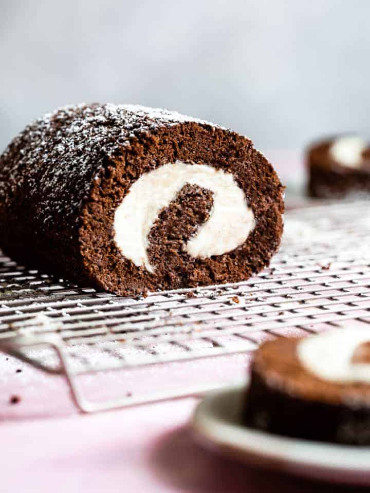 Chocolate Gluten-Free Swiss Roll Cake