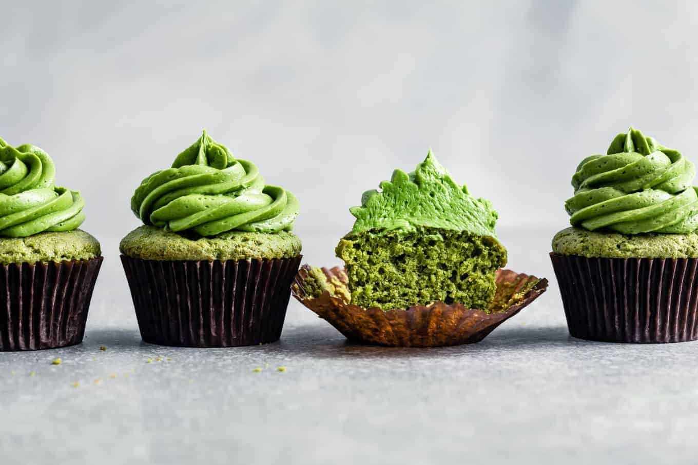 Green Tea Cupcakes with Honey Frosting