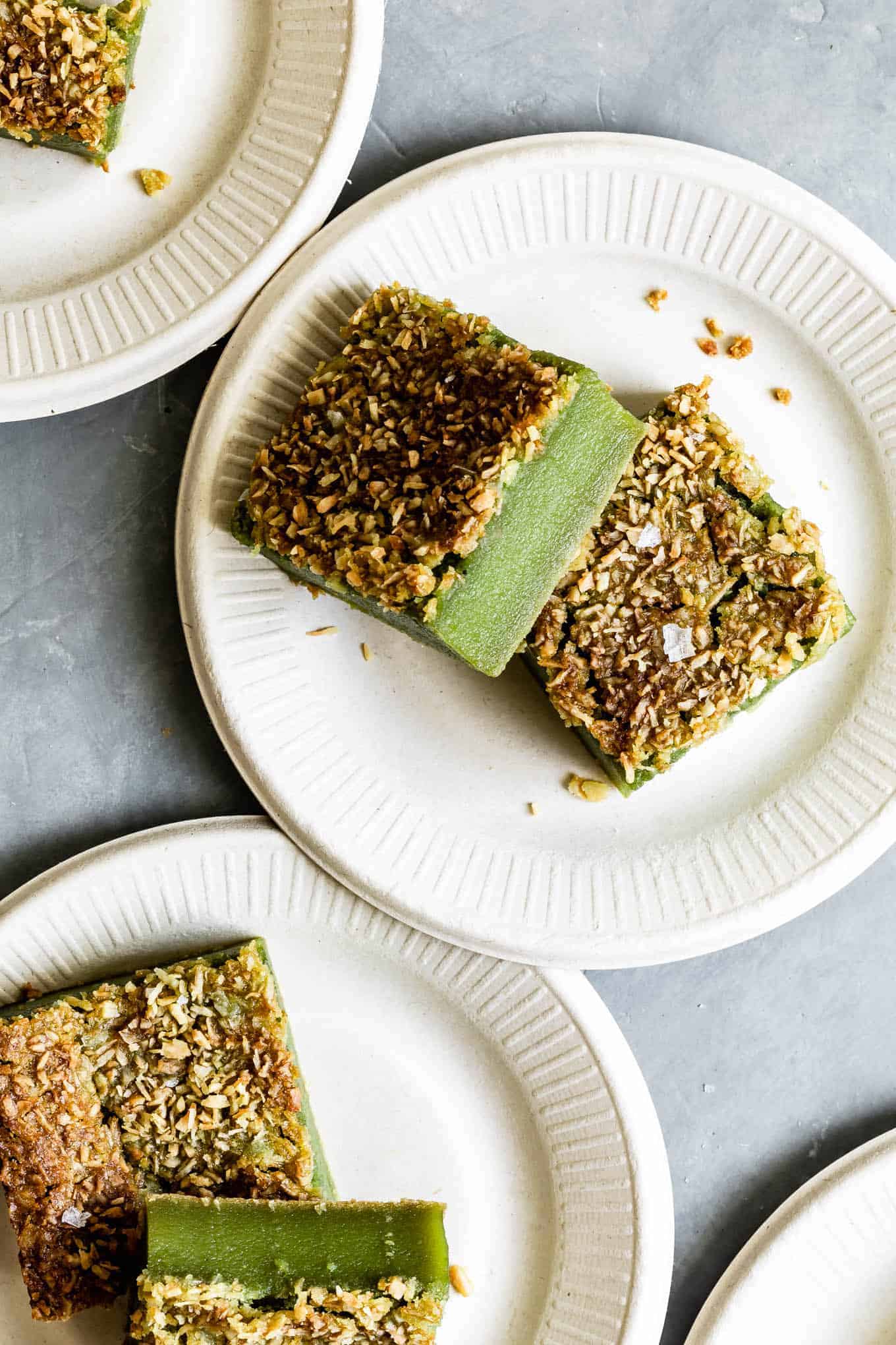 Mochi Cake with Matcha & Toasted Coconut