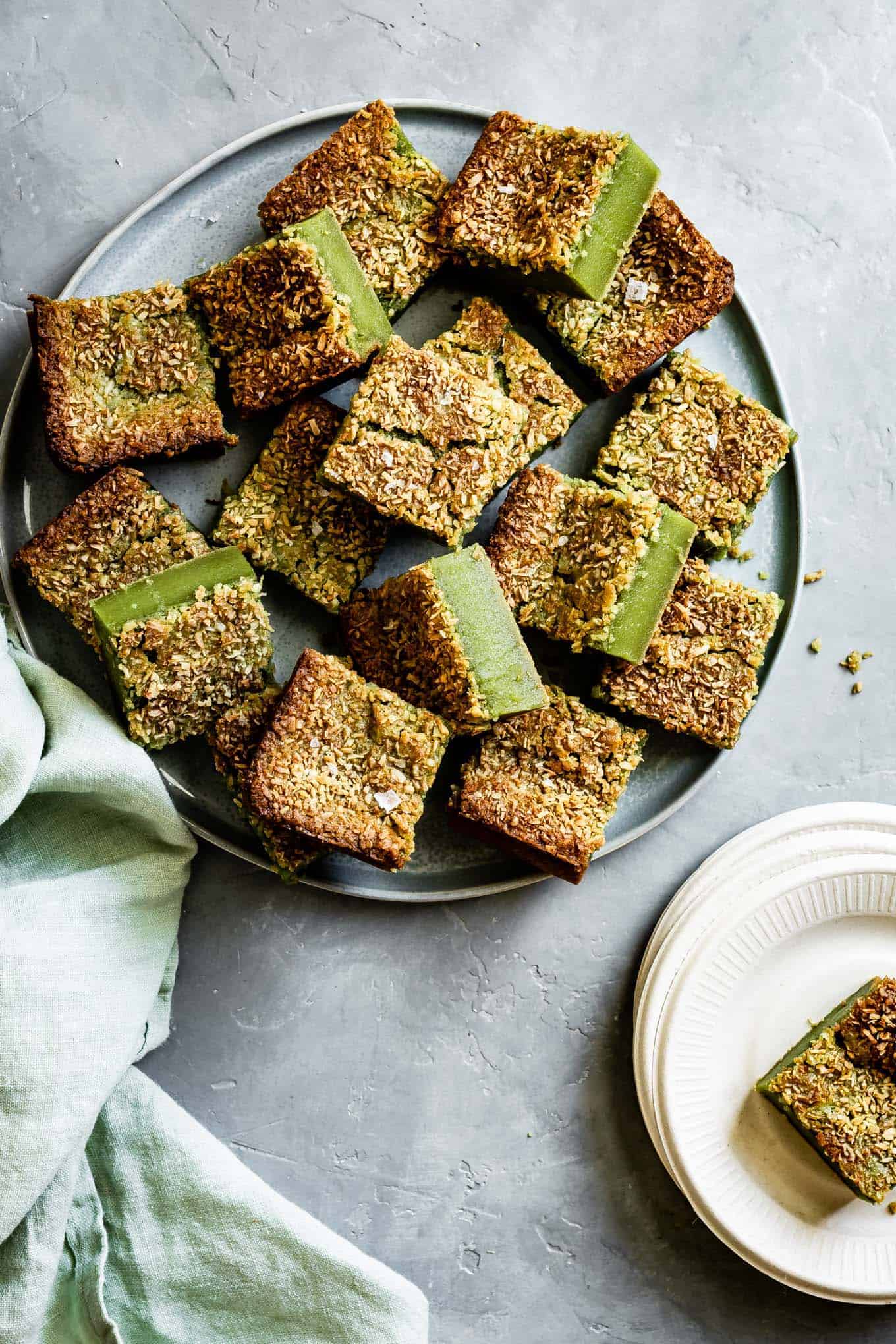 Matcha Coconut Mochi Cake