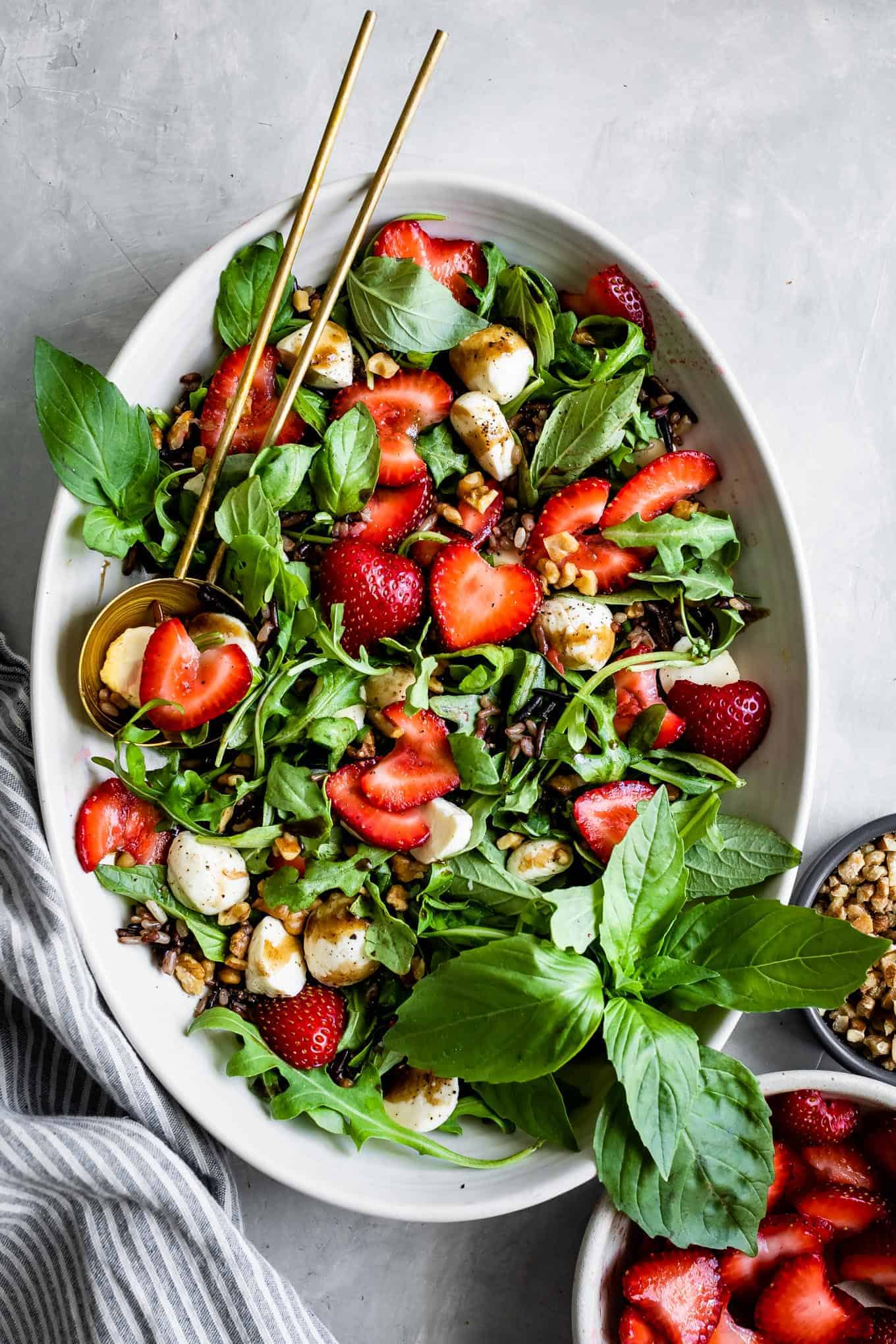 Arugula Caprese Salad with Strawberries