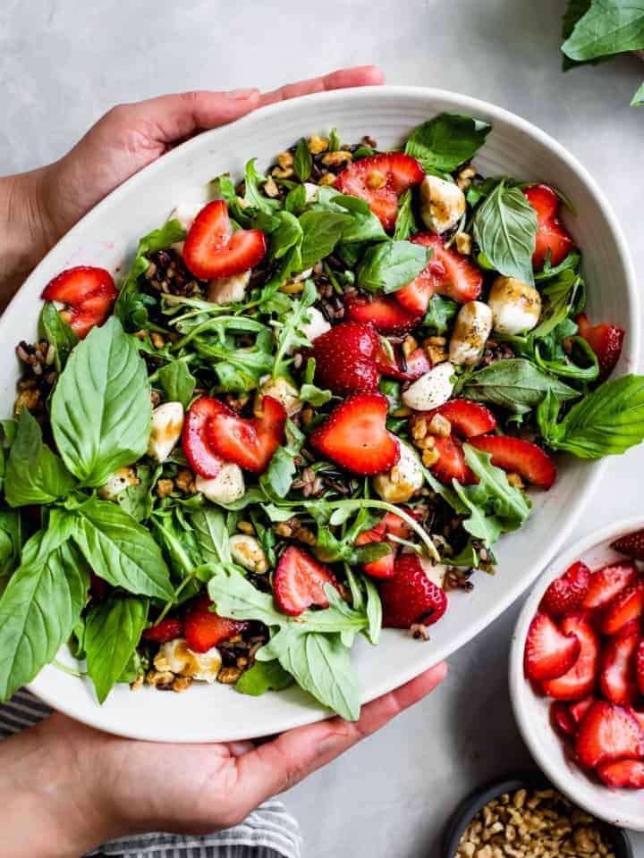 Strawberry Walnut Caprese Salad