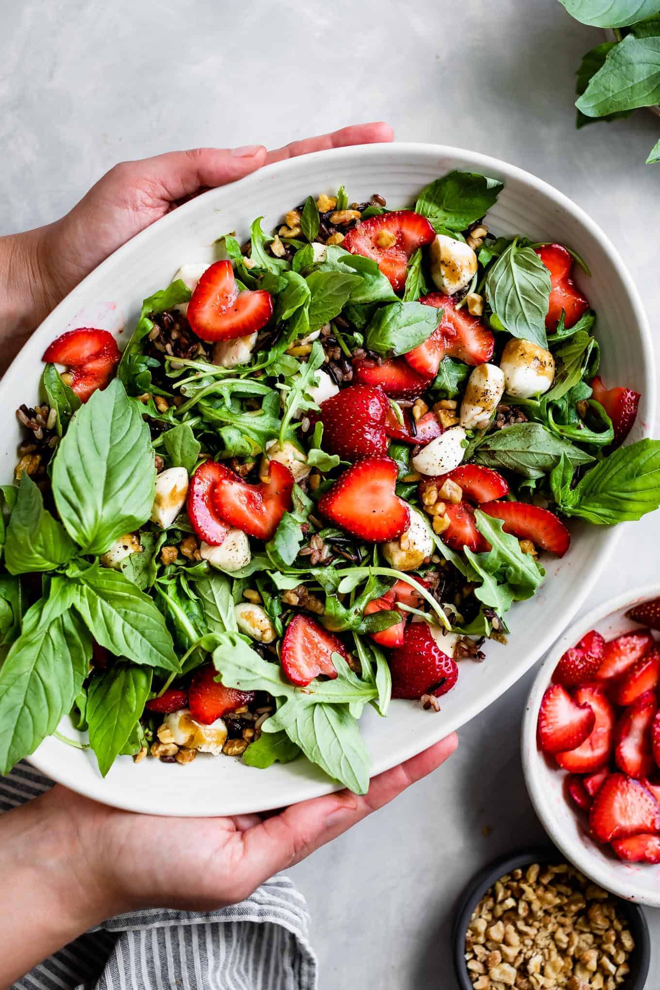 Strawberry Walnut Caprese Salad