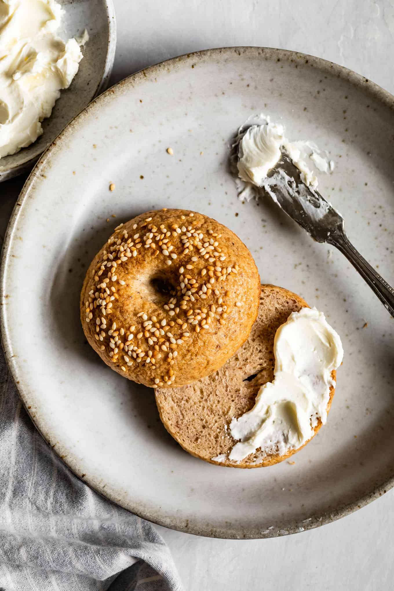 Toasted Gluten-Free Bagel with Cream Cheese