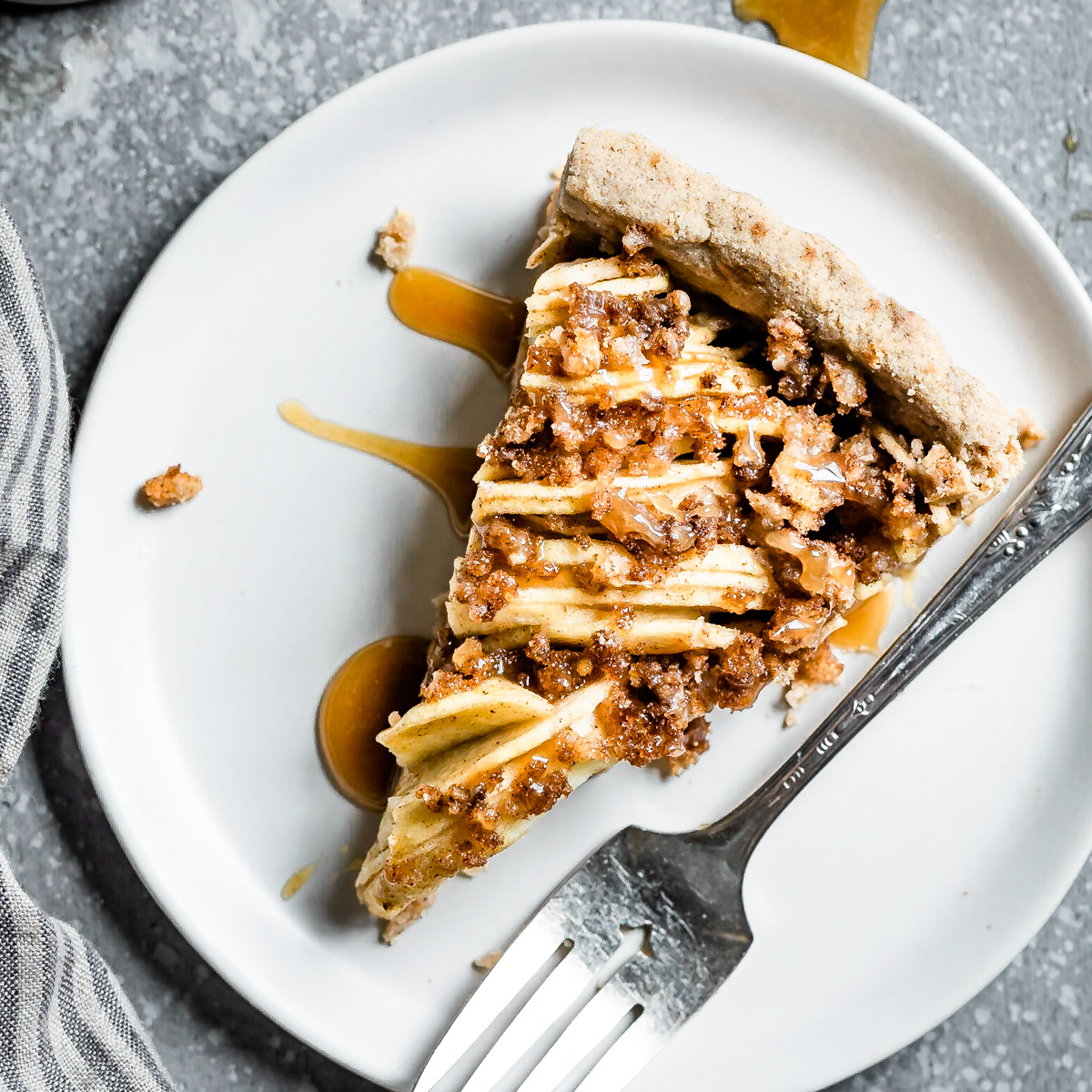 Vegan Gluten-Free Apple Crisp Tart with Caramel