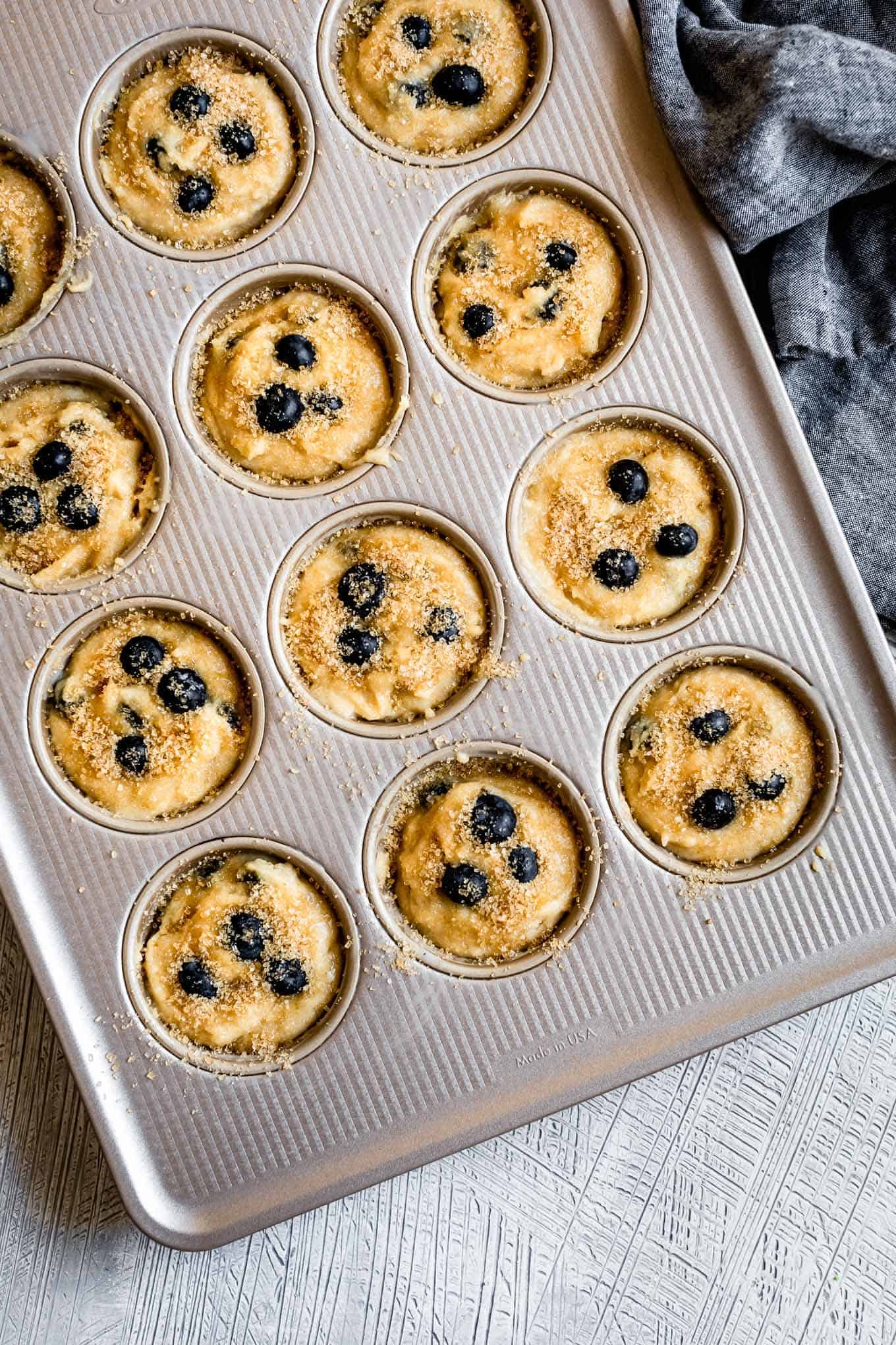 Bakery-Style Gluten-Free Blueberry Muffins with Sugar on Top