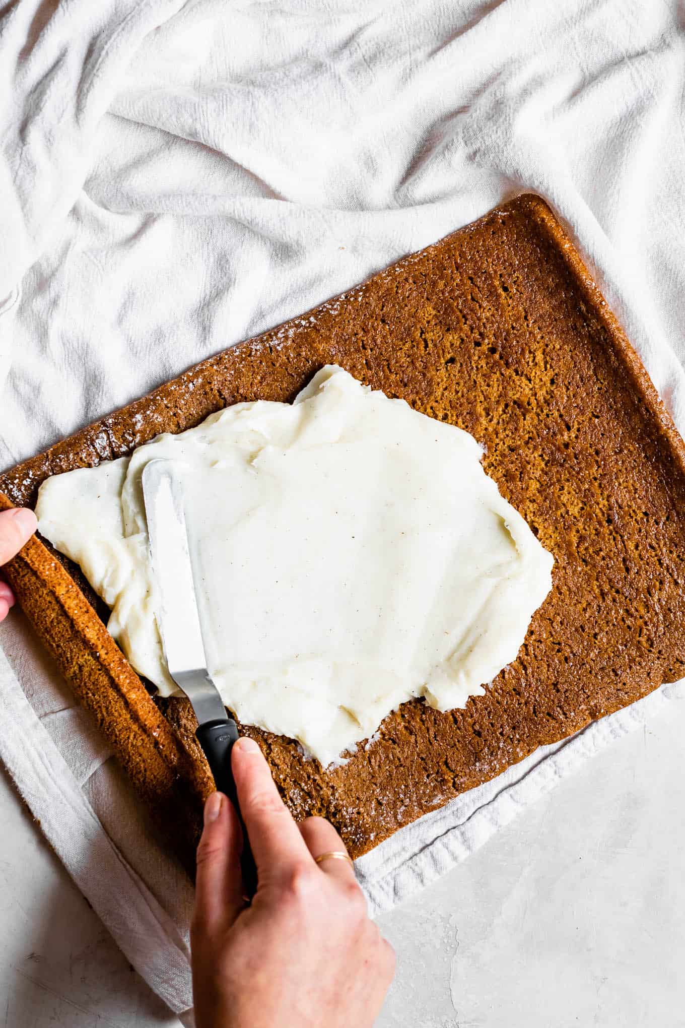 How to Roll a Gluten-Free Pumpkin Jelly Roll with Cream Cheese Frosting
