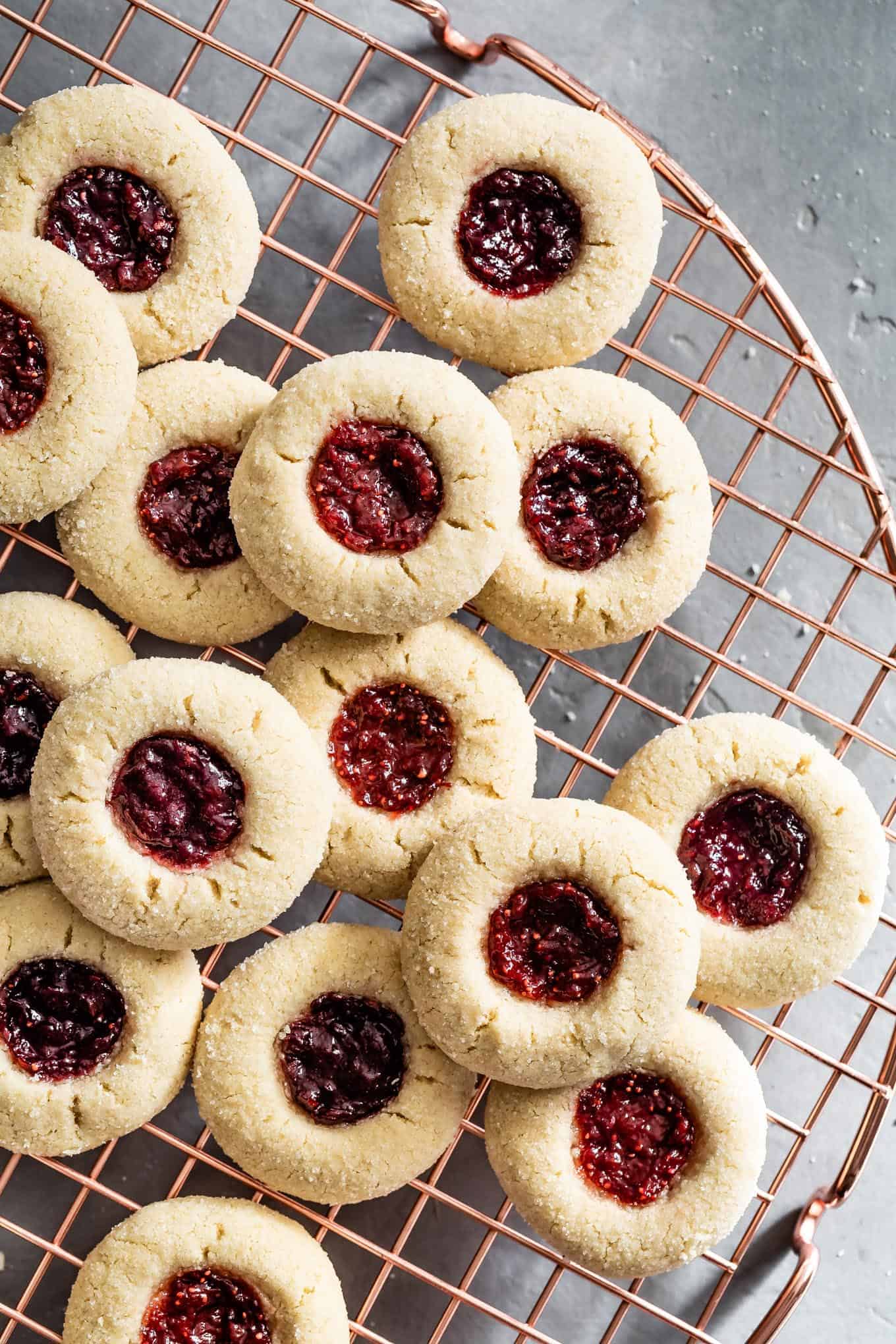 Gluten-Free Raspberry Thumbprint Cookies